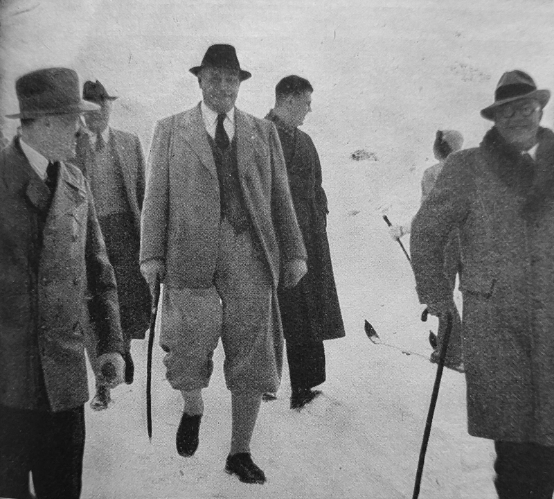 Adolf Hitler with his guests during a walk on the Obersalzberg
